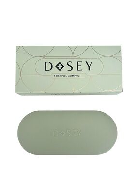 NEW Dosey 7-Day Pill Compact Organizer in Sage & Gold
